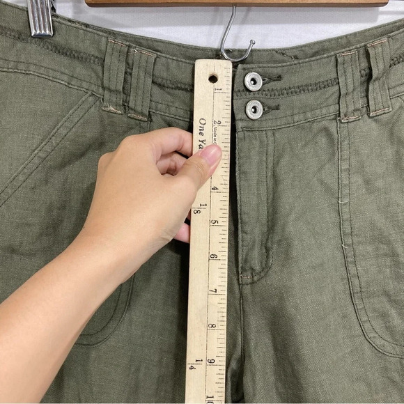 INC International Concepts 100% Linen Olive Green Boho Casual Pants Size 8 - Picture 8 of 13